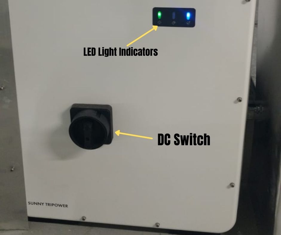 Inverter DC Switch and LED Indicators