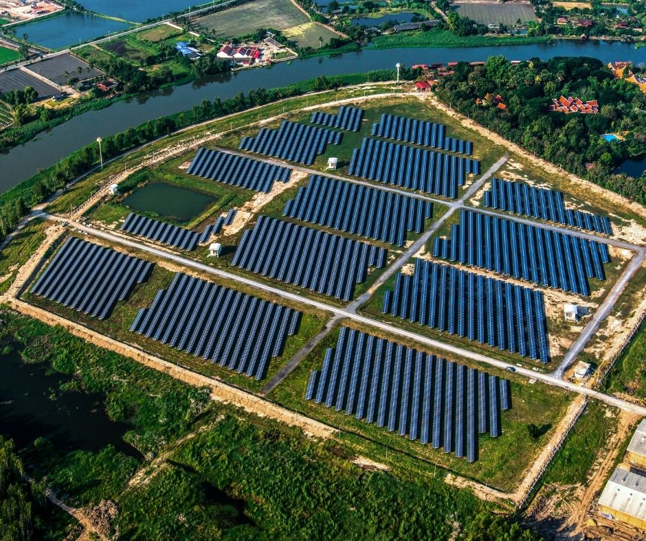 solar farm aerial view